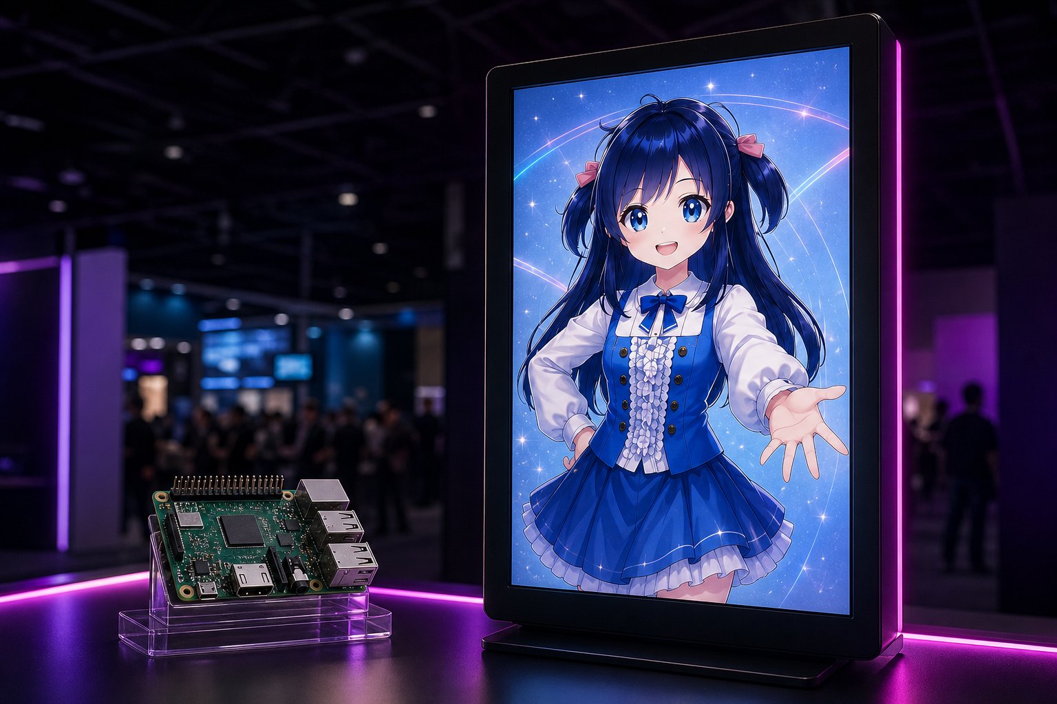 クラウドに送らない、手のひらのAIと話すサイネージ