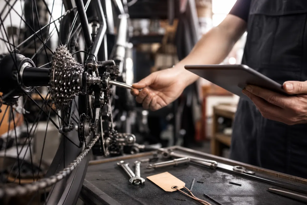 バイク・自転車店の仕事の手元